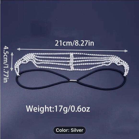 Gold Rhinestone Headband Hair Accessory - Picture 4 of 4